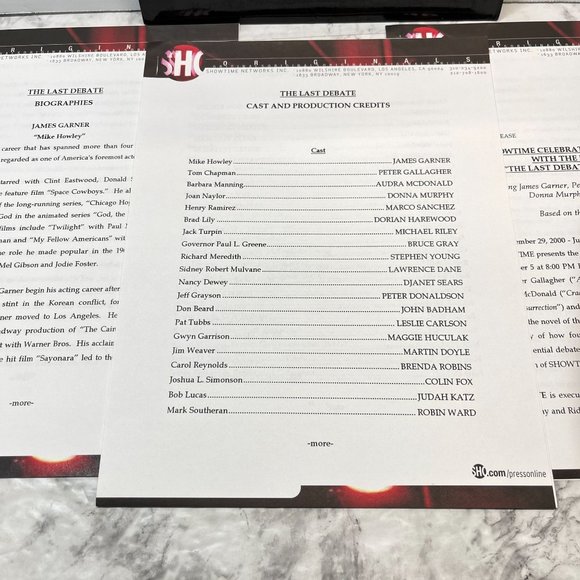 Showtime Movie Press Kit The Last Debate 2000 James Garner Peter Gallagher - Picture 6 of 10